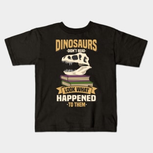 Librarian T Shirts dinosaur literature nerd geek Kids T-Shirt